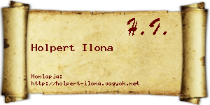 Holpert Ilona névjegykártya